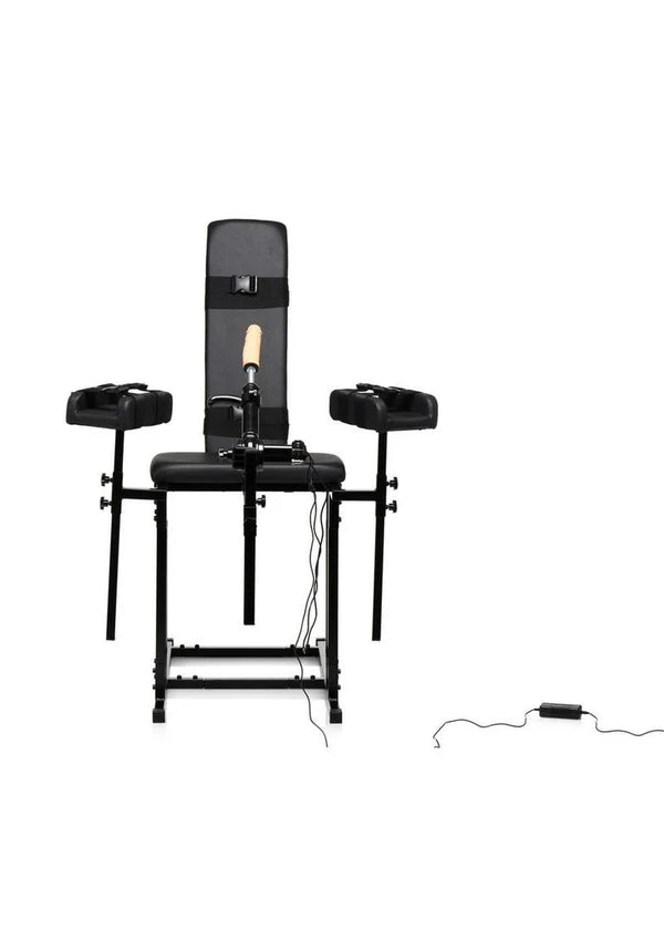 Master Series Leg Spreader Obedience Chair with Sex Machine